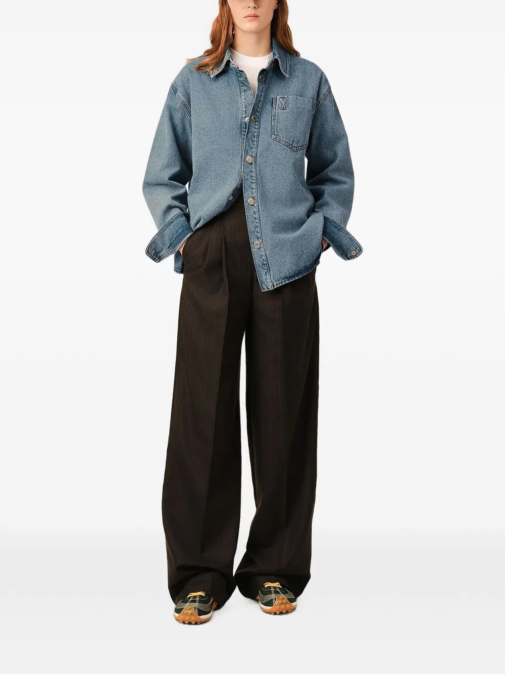 Ami Paris Ami De Coeur Denim Shirt