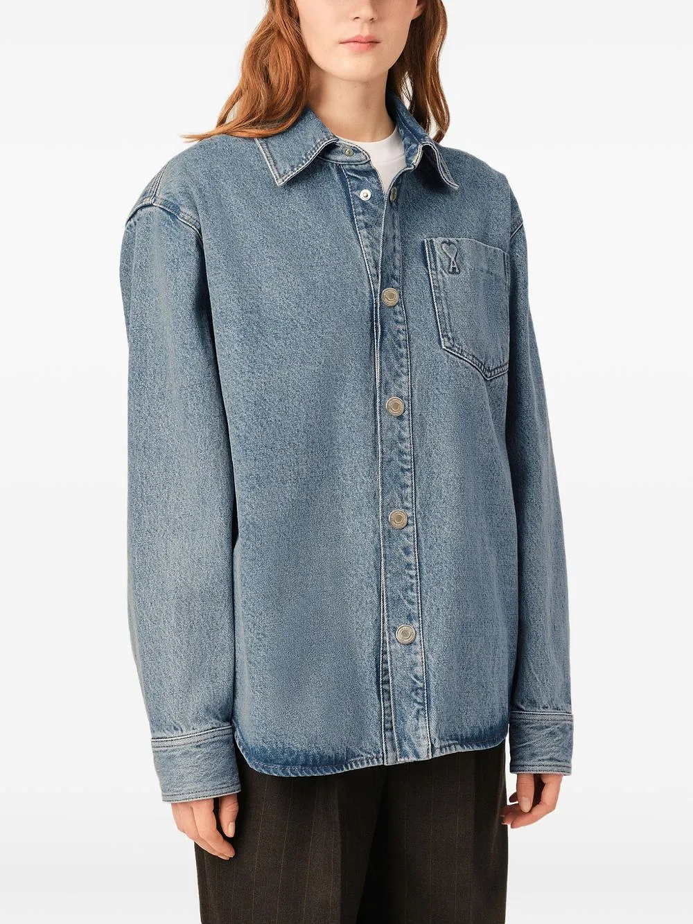 Ami Paris Ami De Coeur Denim Shirt