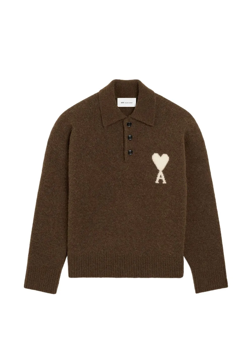 Ami Paris Ami De Coeur Wool Polo Sweater
