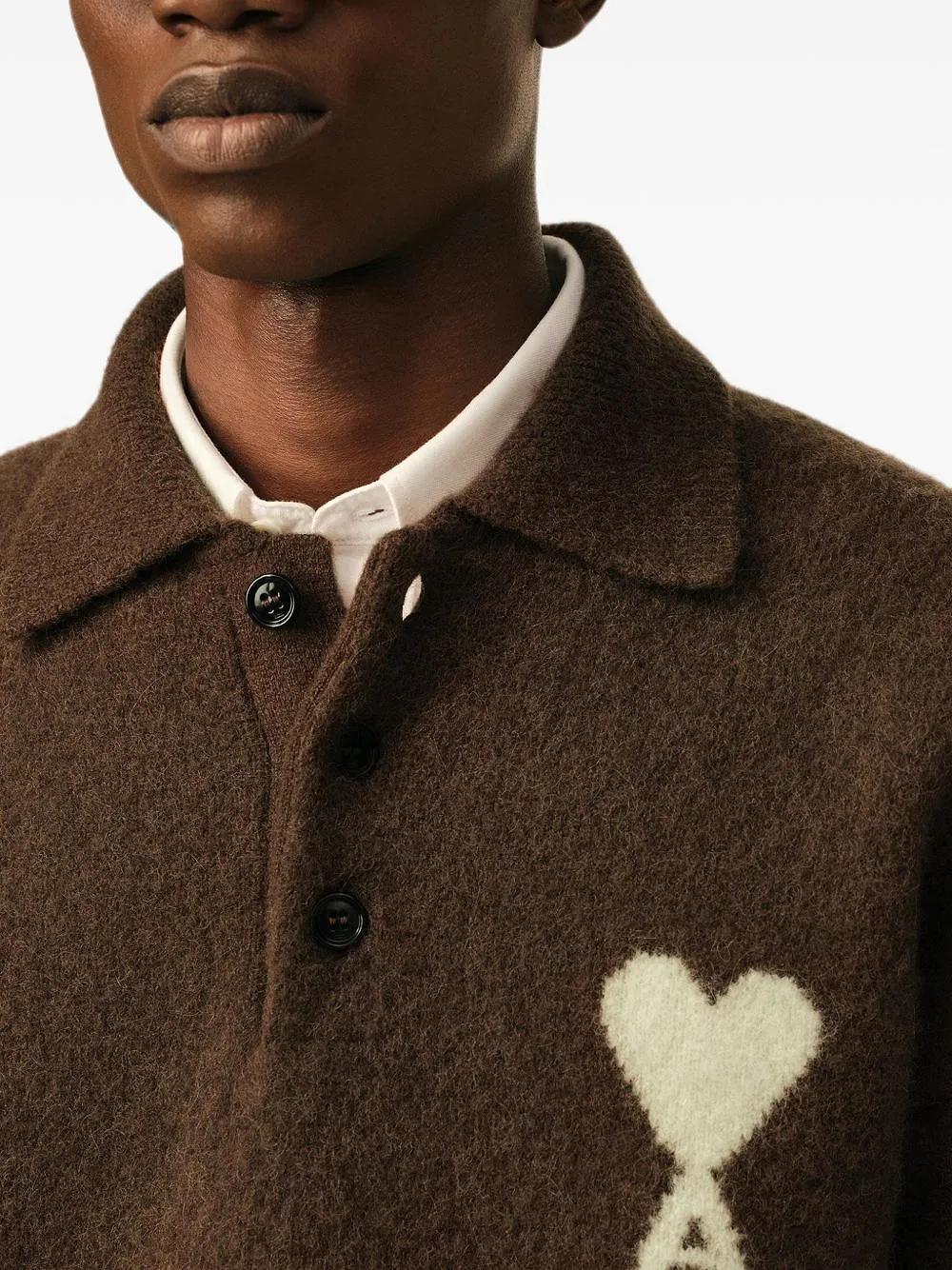 Ami Paris Ami De Coeur Wool Polo Sweater