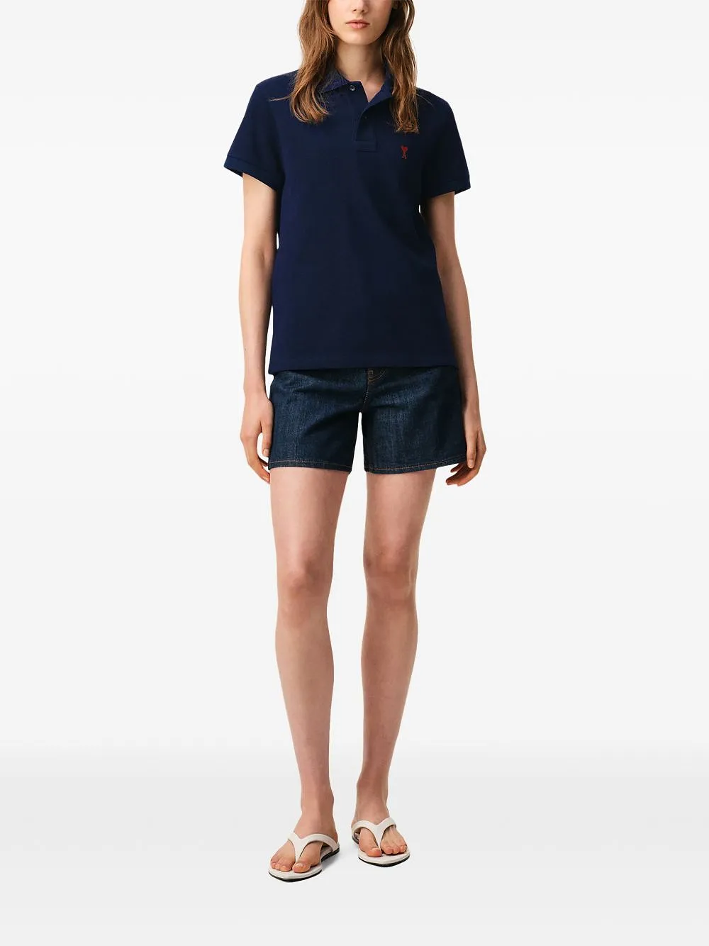Ami Paris Ami De Coeur Cotton Polo Shirt