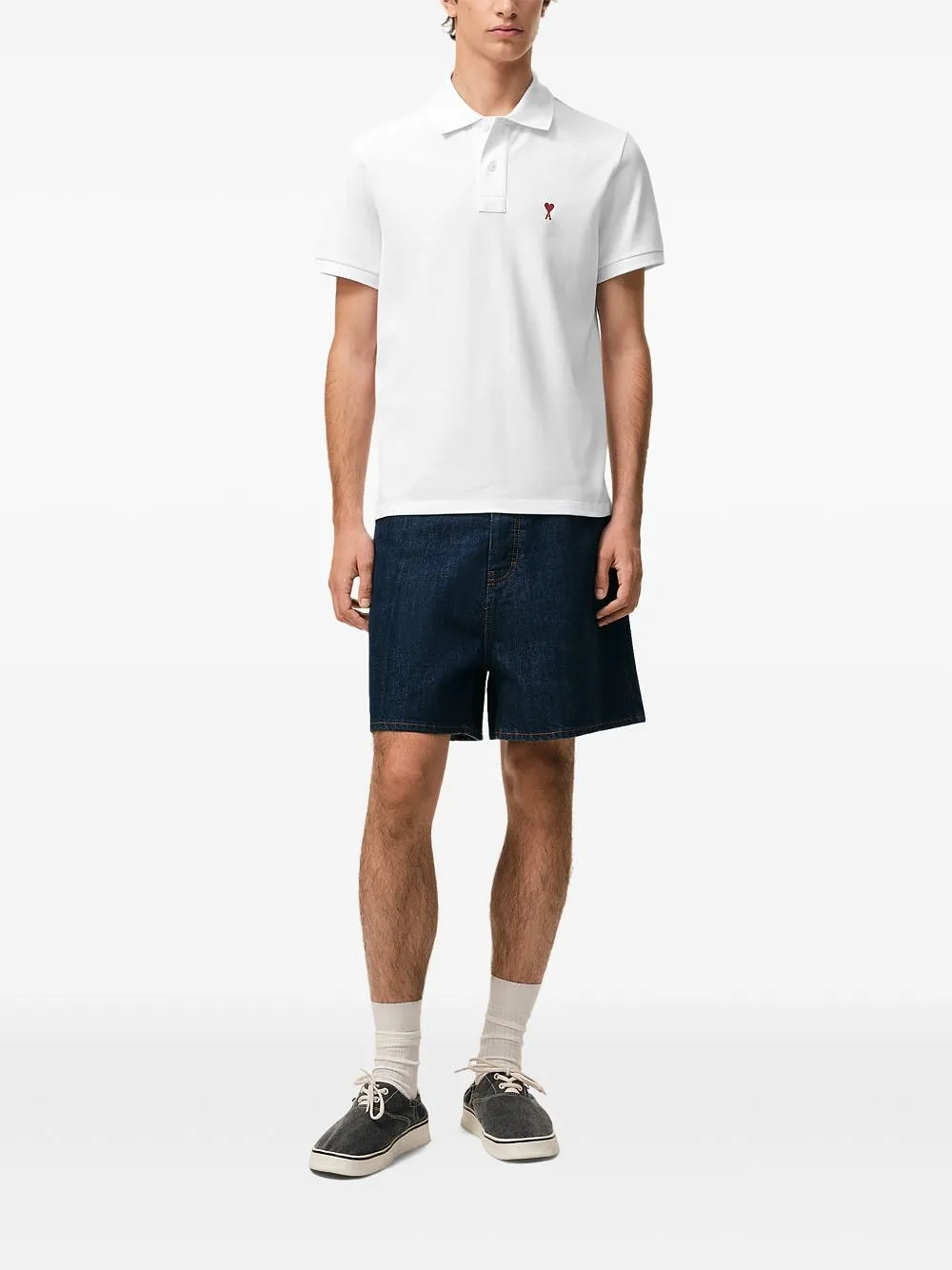 Ami Paris Ami De Coeur Cotton Polo Shirt