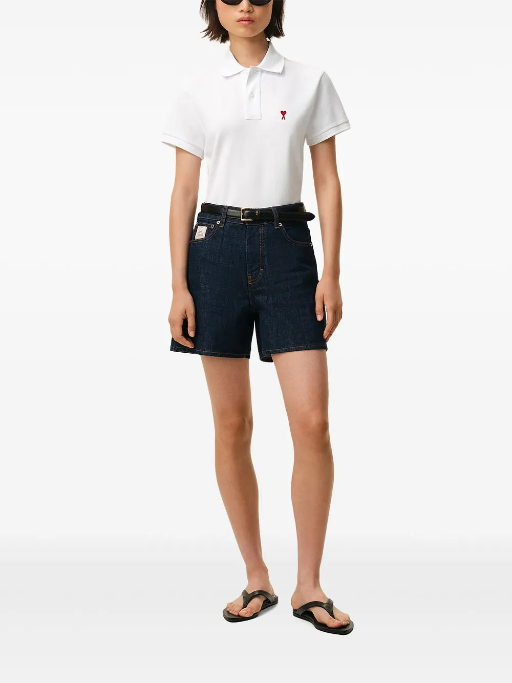 Ami Paris Ami De Coeur Cotton Polo Shirt