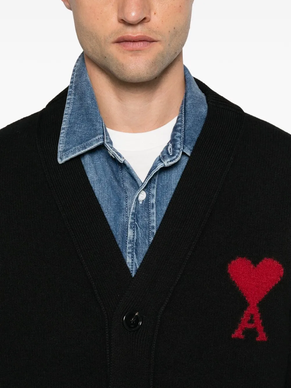 Ami Paris Ami De Coeur Wool Cardigan