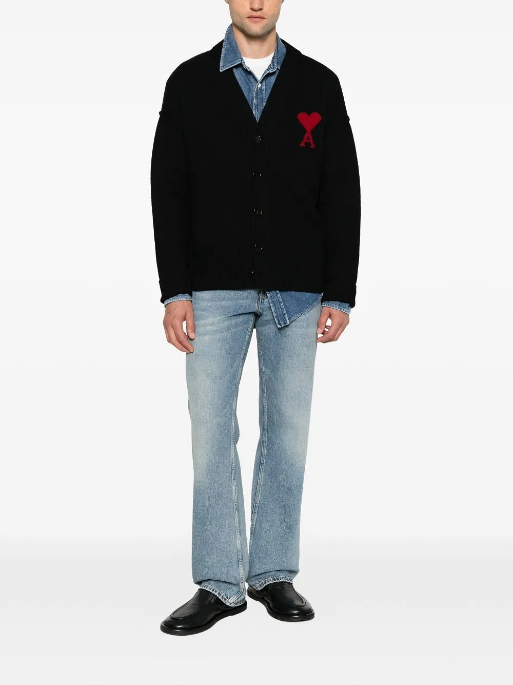 Ami Paris Ami De Coeur Wool Cardigan