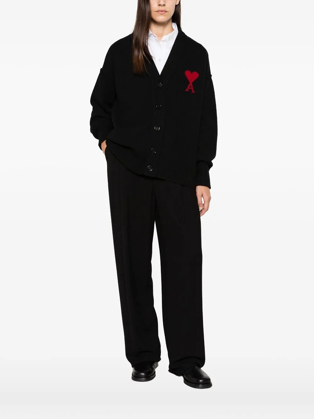 Ami Paris Ami De Coeur Wool Cardigan