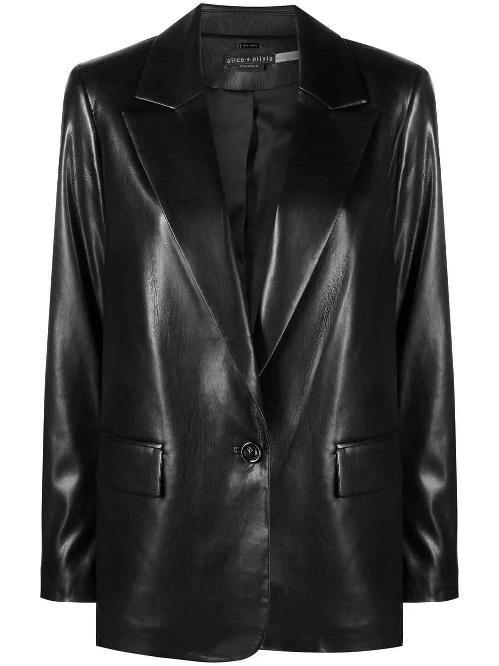 Alice + Olivia Faux Leather Blazer Jacket