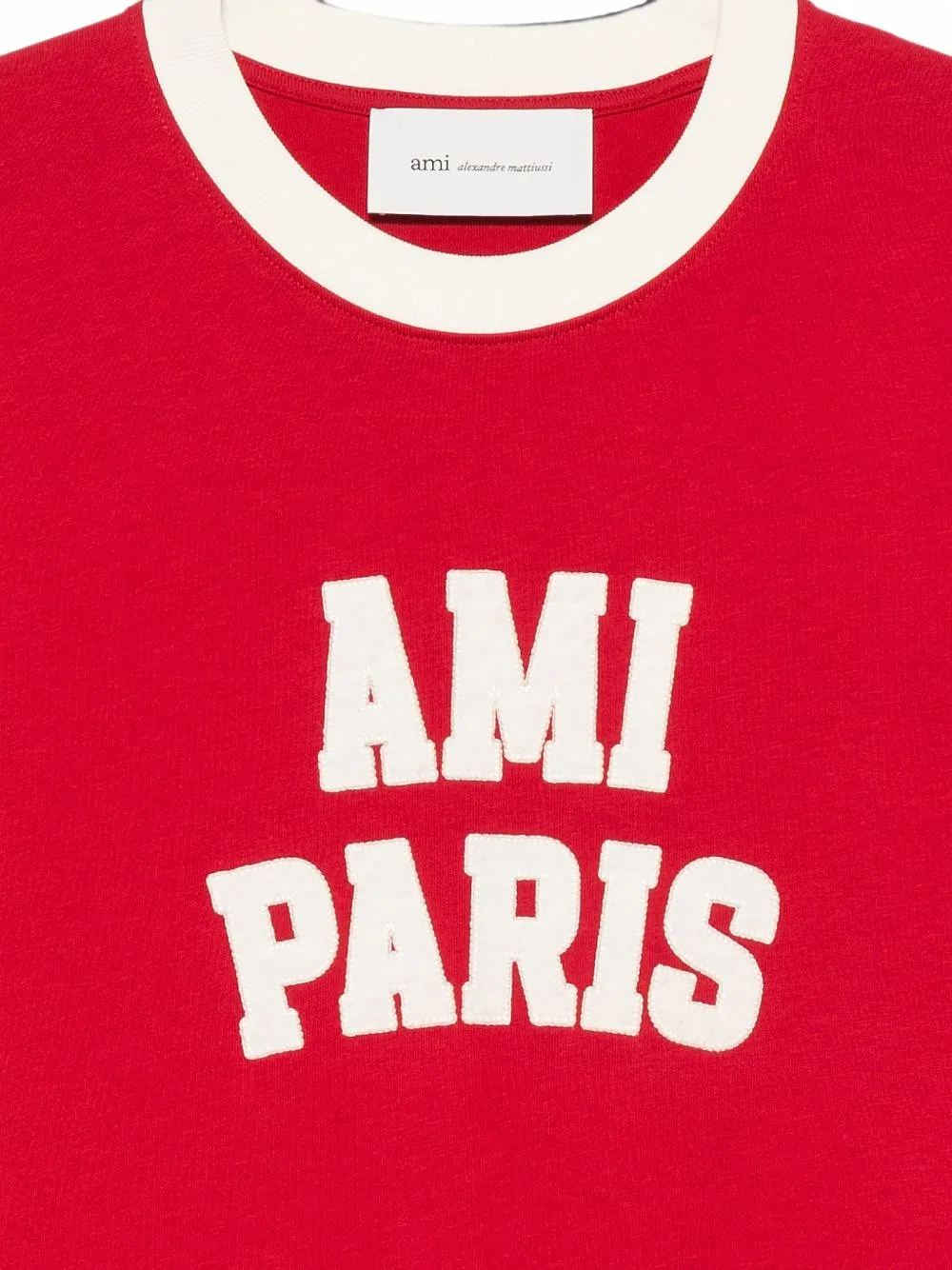 Ami Paris Logo Cotton T Shirt