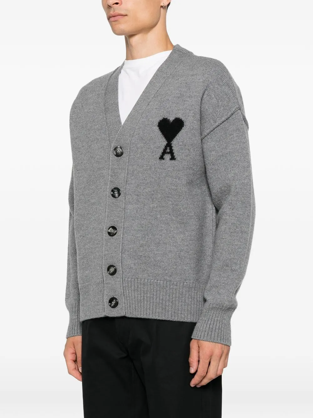 Ami Paris Ami De Coeur Wool Cardigan