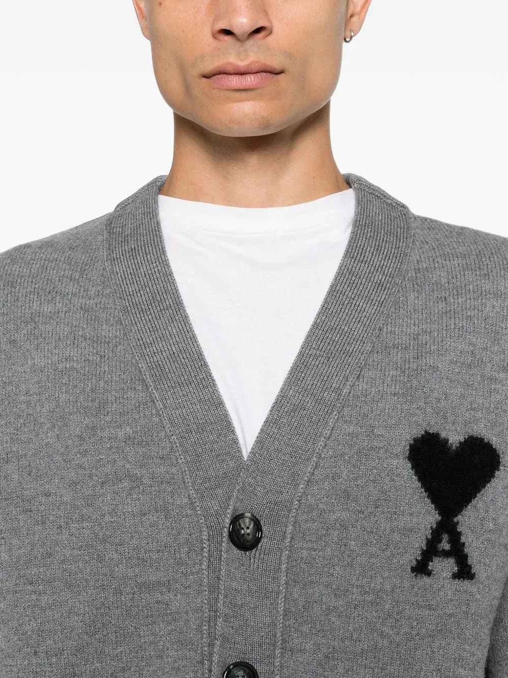 Ami Paris Ami De Coeur Wool Cardigan