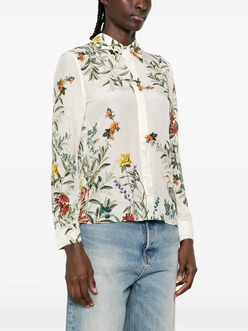 Alice + Olivia Printed Silk Shirt