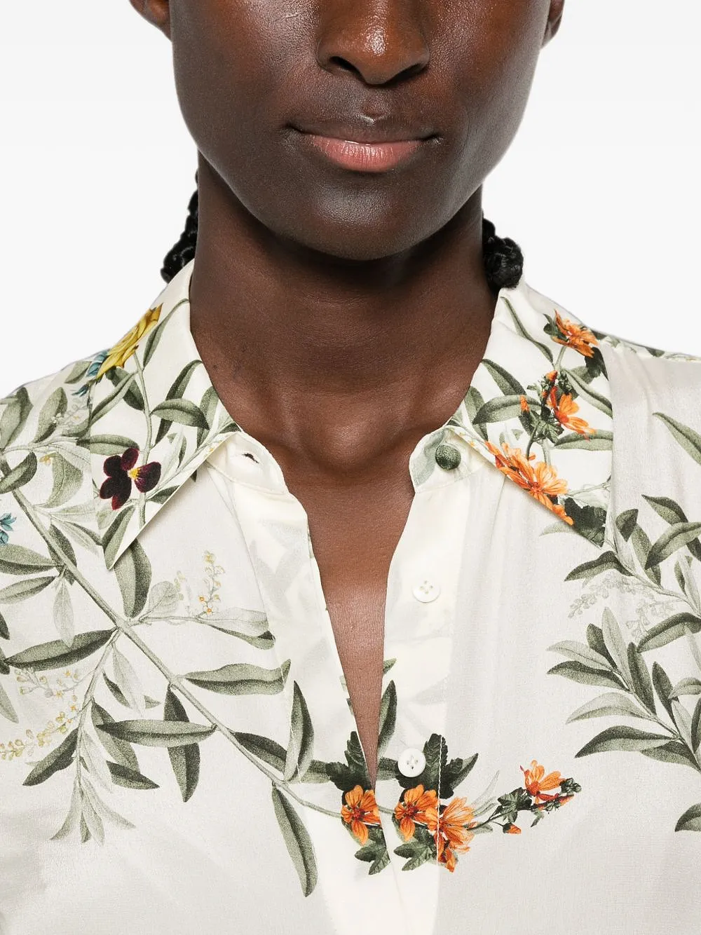 Alice + Olivia Printed Silk Shirt