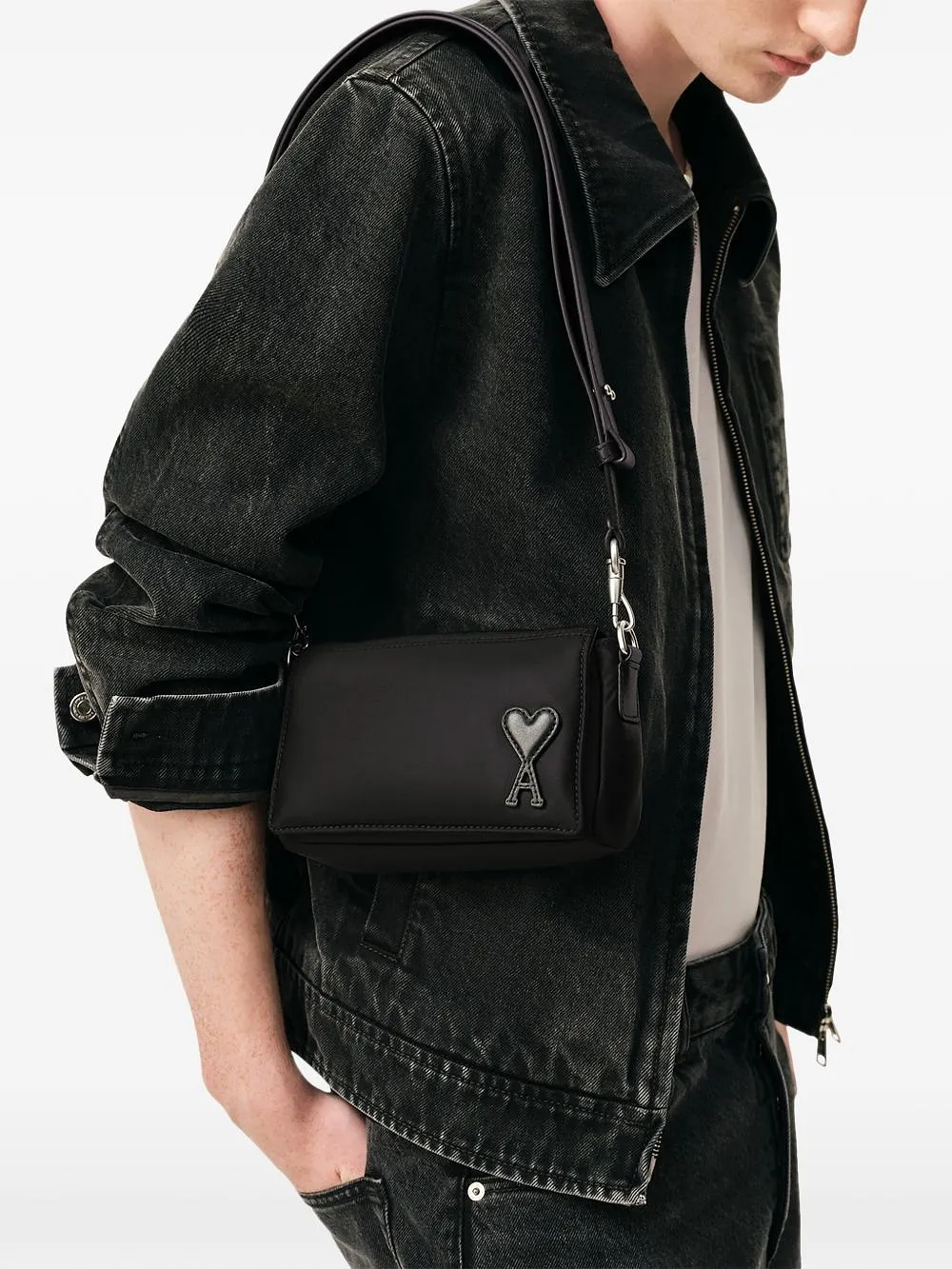 Ami Paris Marcel Nylon Crossbody Bag