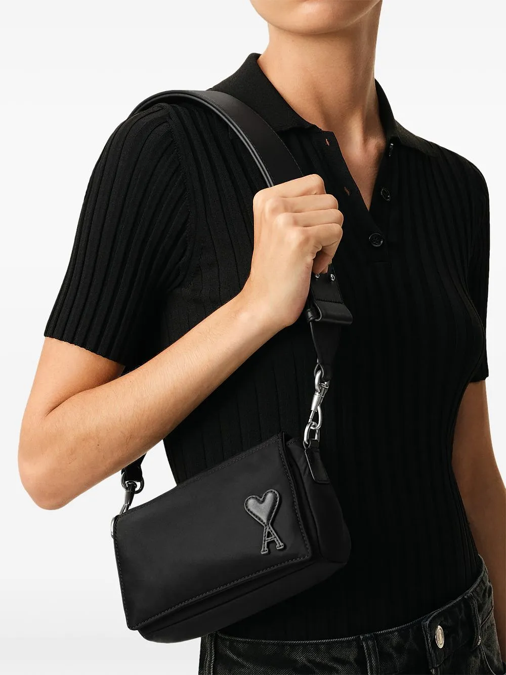 Ami Paris Marcel Nylon Crossbody Bag