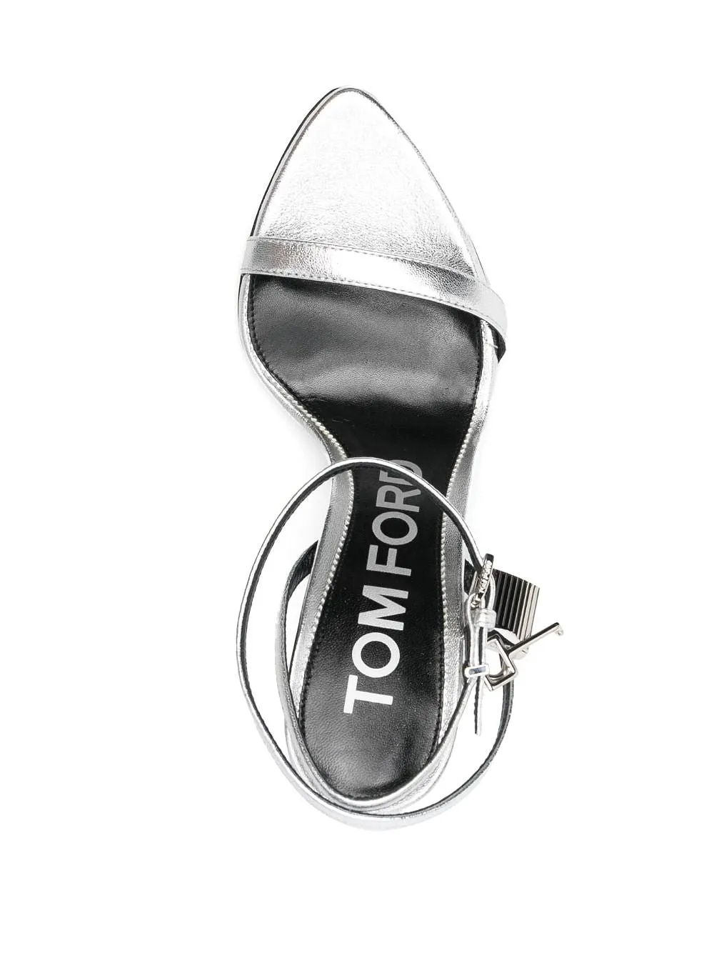 Tom Ford Padlock Leather Heel Sandals