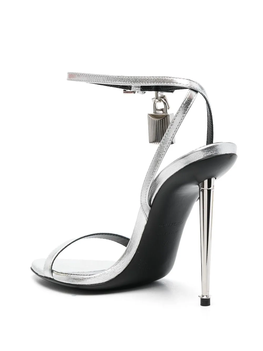 Tom Ford Padlock Leather Heel Sandals