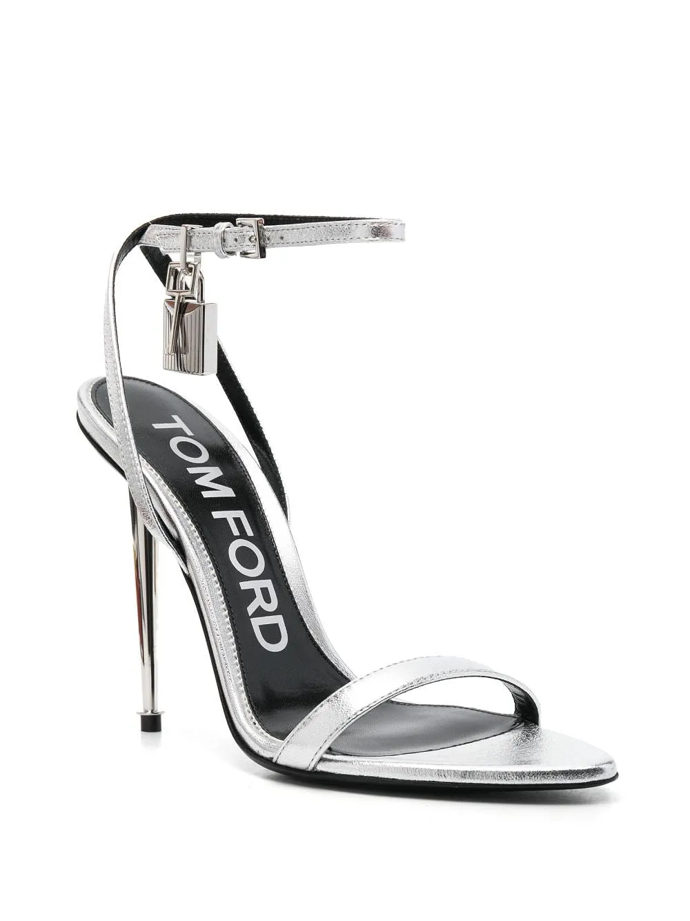 Tom Ford Padlock Leather Heel Sandals