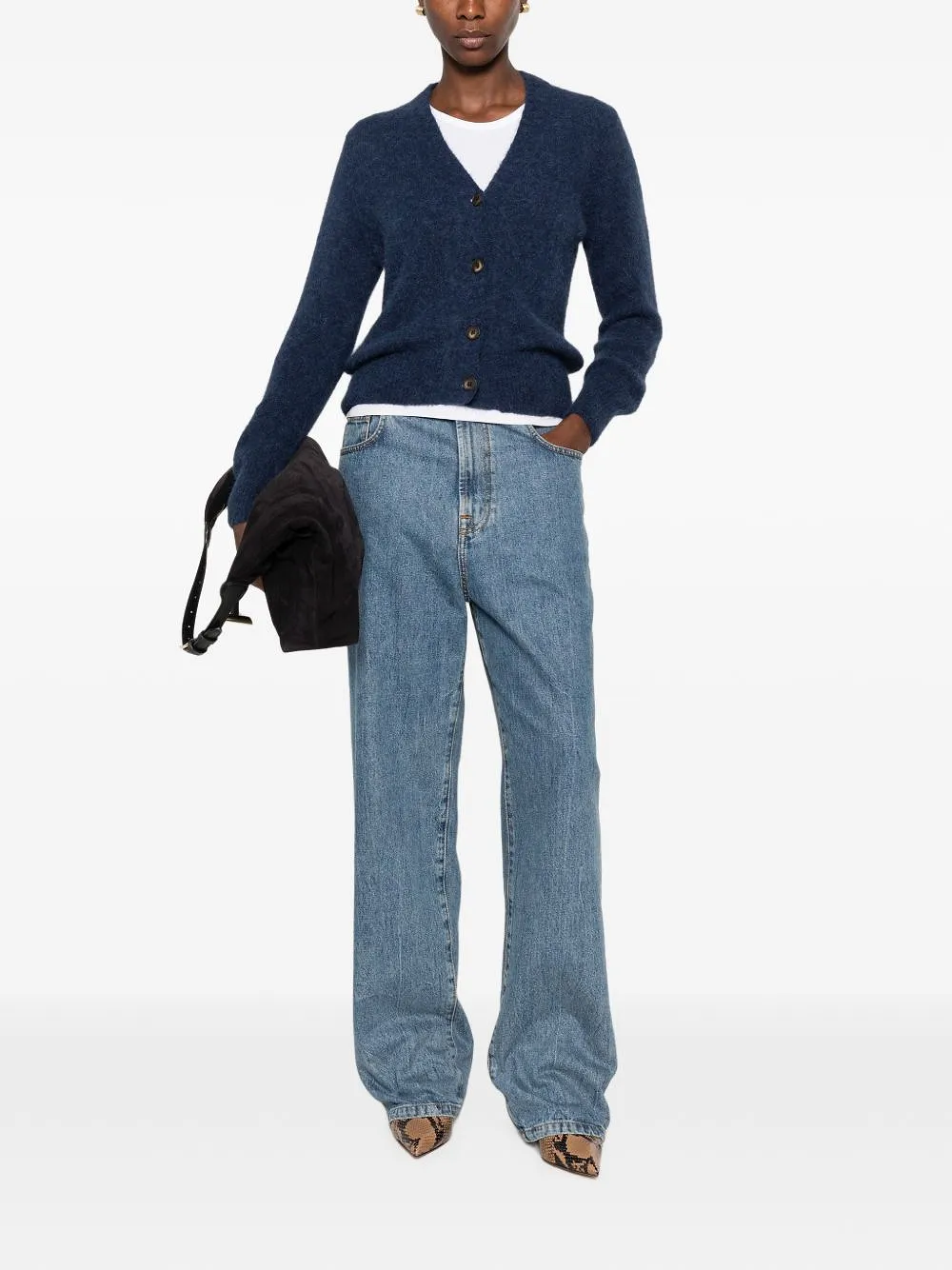 Base Wool V Necked Cardigan