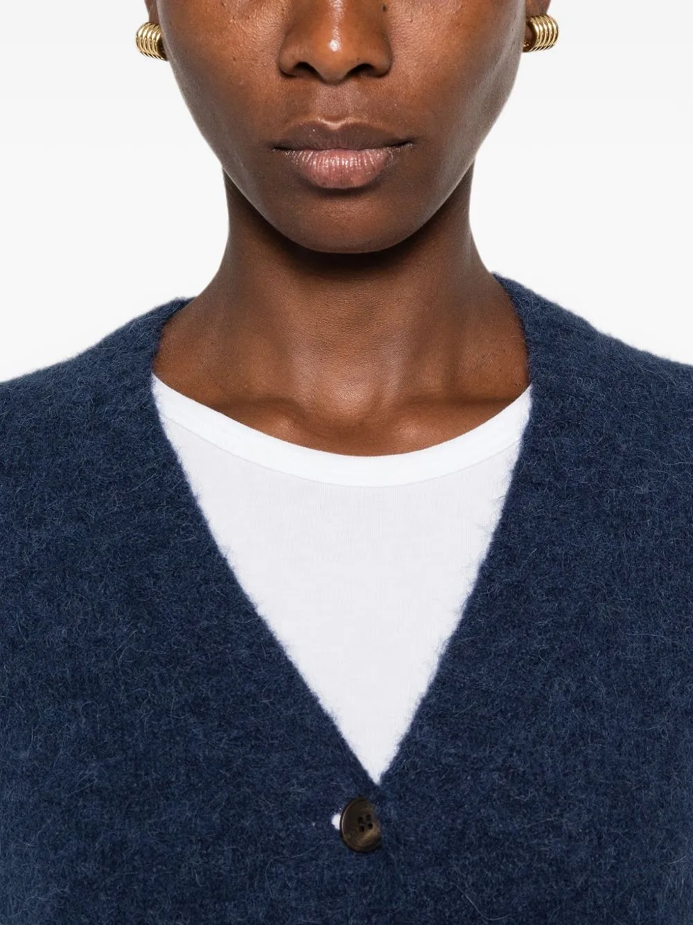 Base Wool V Necked Cardigan