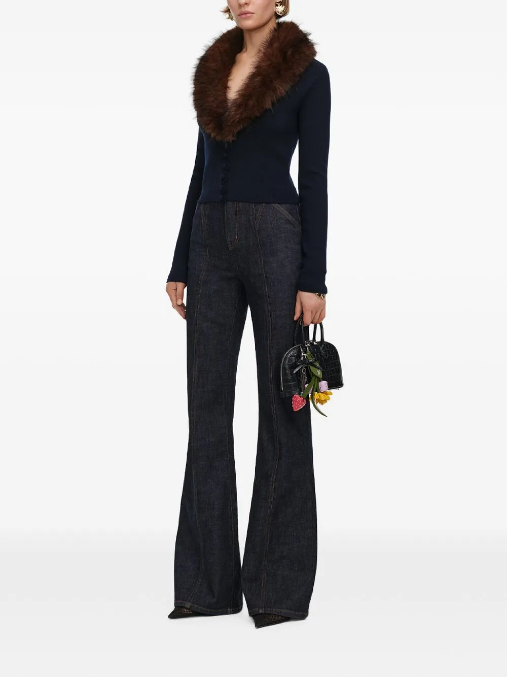 Self Portrait Shearling Cardigan