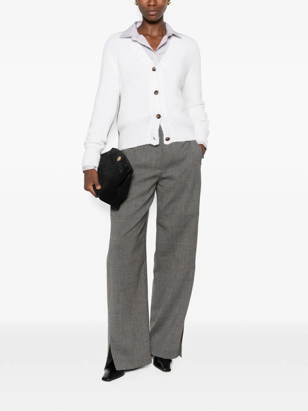 Base Wool V Necked Cardigan
