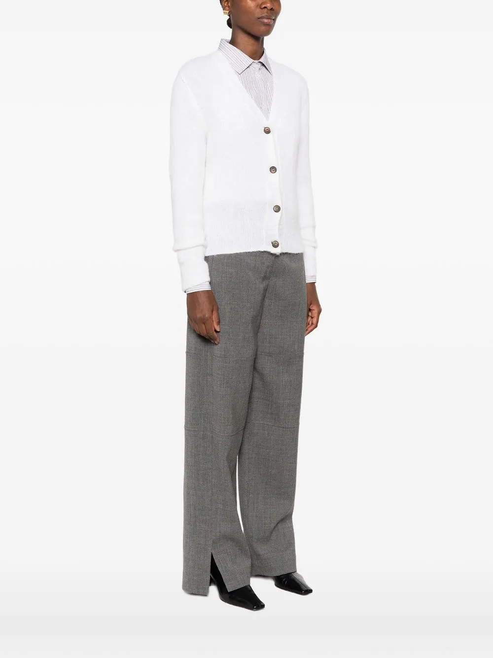 Base Wool V Necked Cardigan