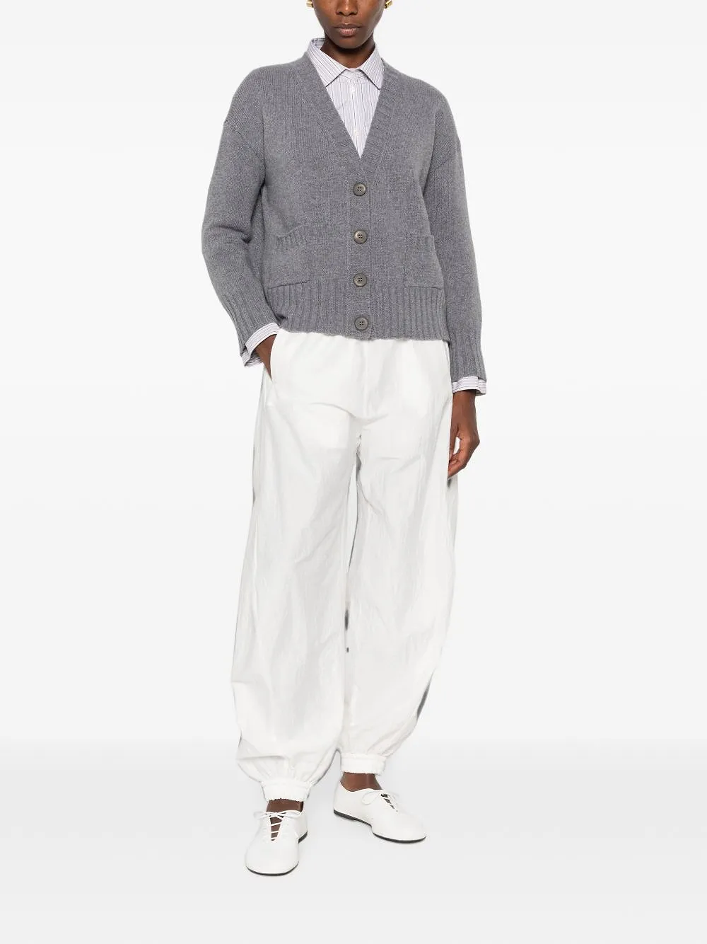 Base Wool V Necked Cardigan