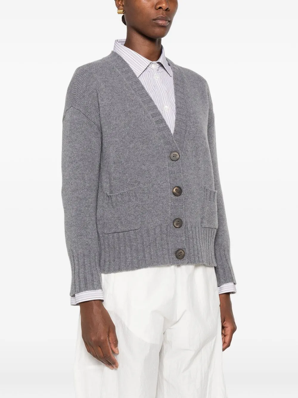 Base Wool V Necked Cardigan