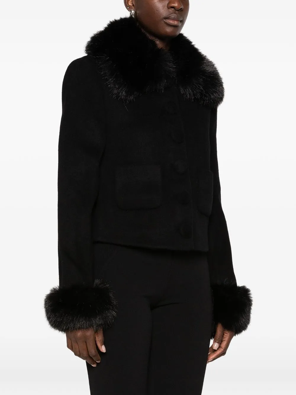 Self Portrait Faux Fur Trim Jacket