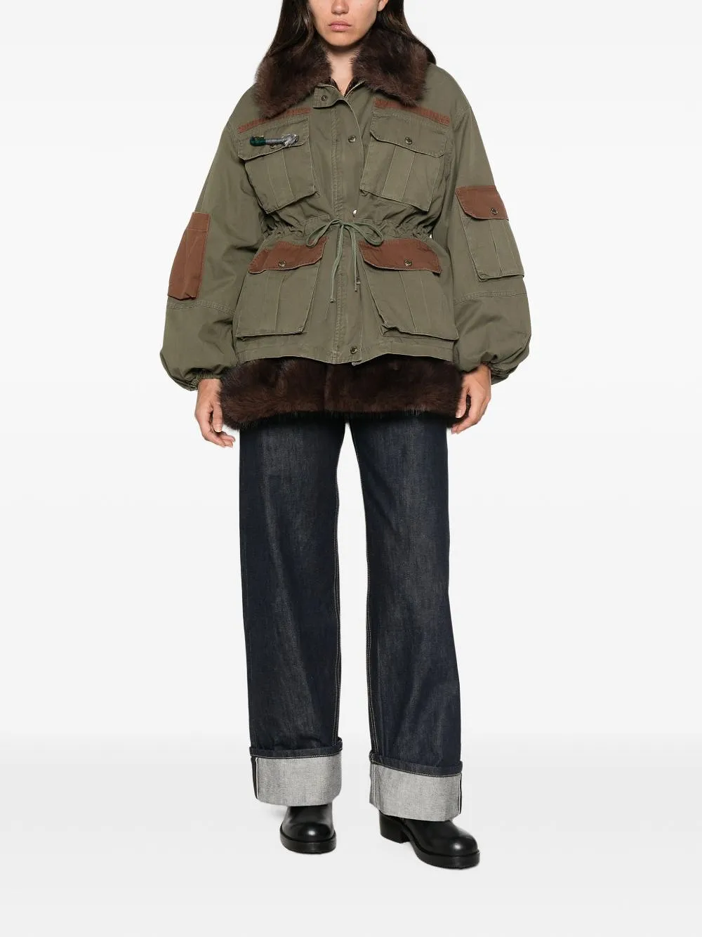 Front Street Faux Fur Detail Cotton Parka Coat