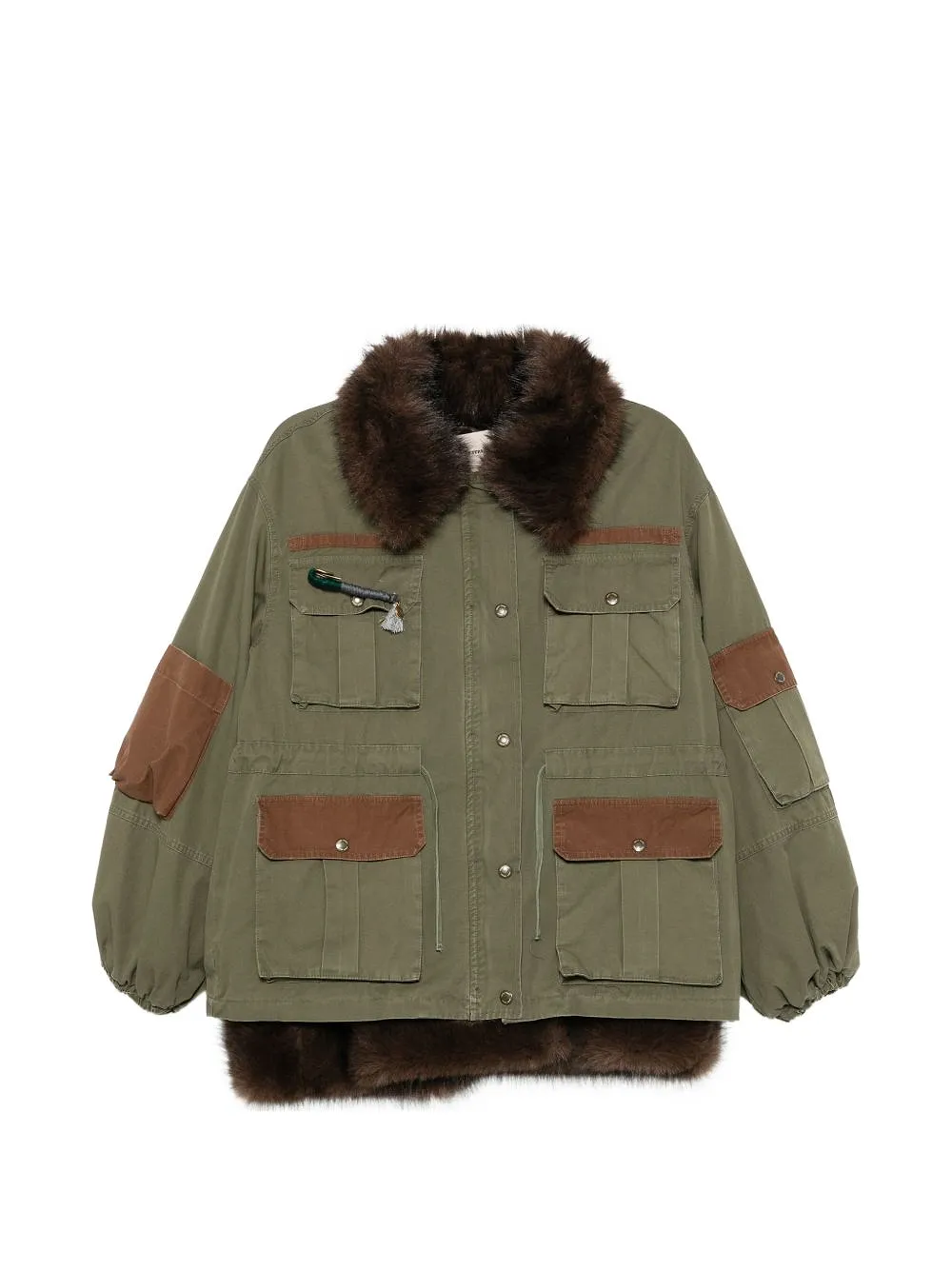 Front Street Faux Fur Detail Cotton Parka Coat