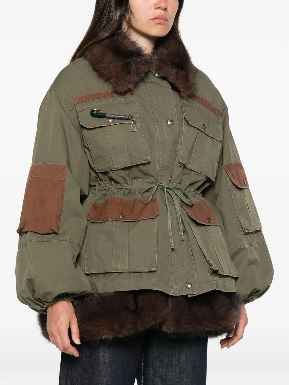 Front Street Faux Fur Detail Cotton Parka Coat