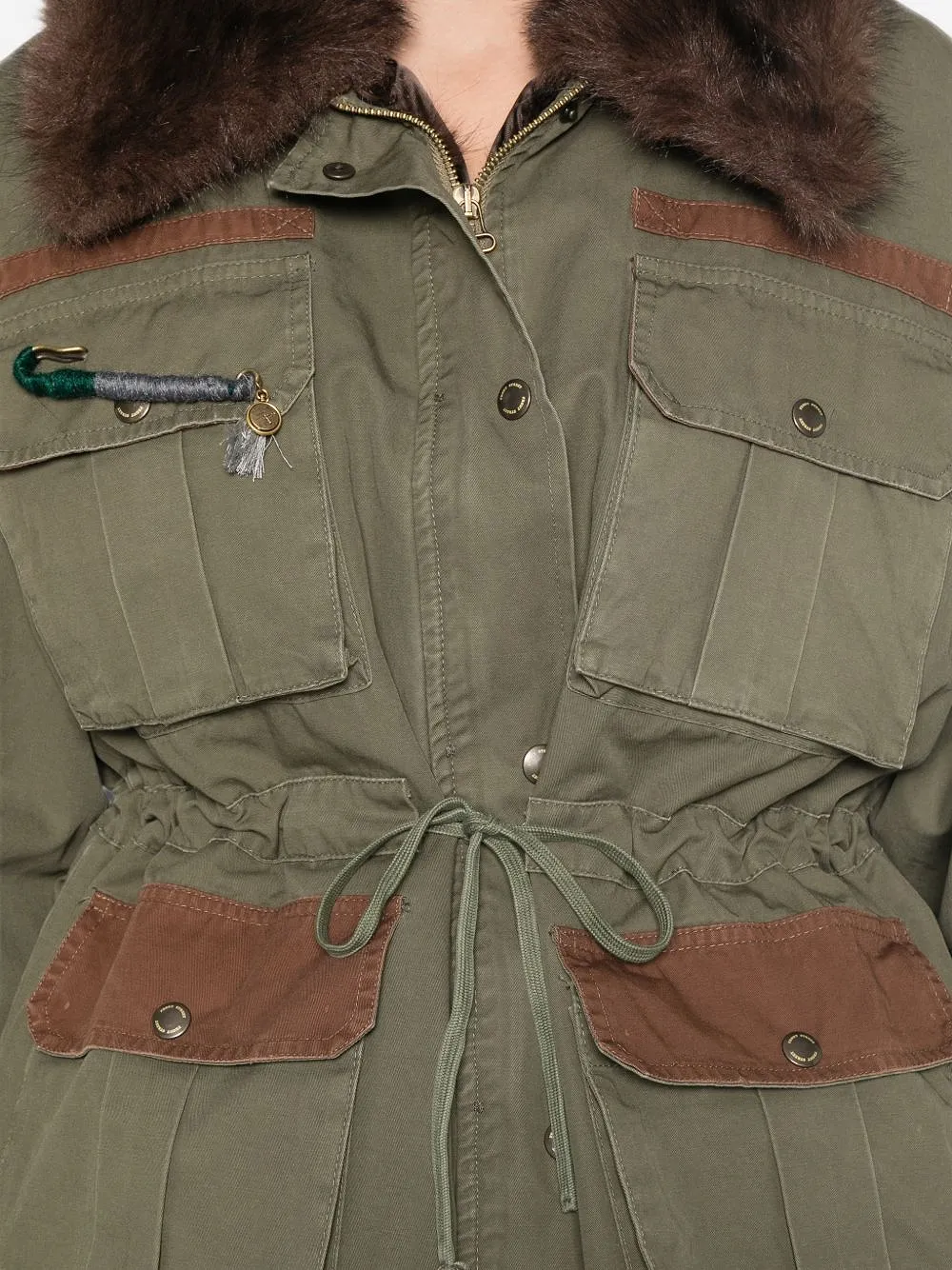 Front Street Faux Fur Detail Cotton Parka Coat