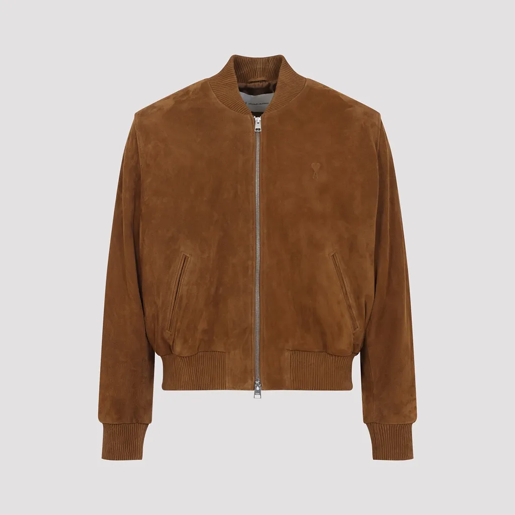 Ami Paris Suede Zipped Jacket