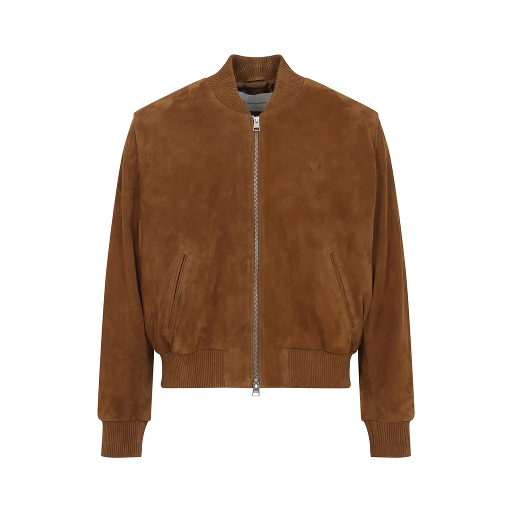 Ami Paris Suede Zipped Jacket