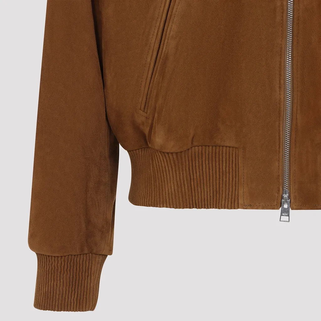 Ami Paris Suede Zipped Jacket
