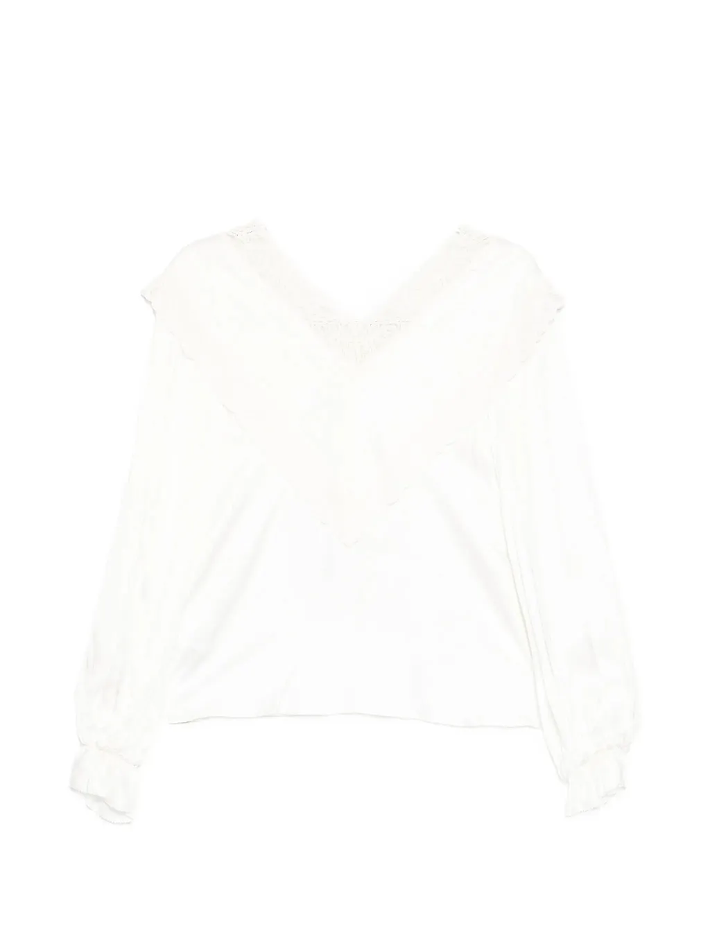 Self Portrait Cream Viscose Lace Top