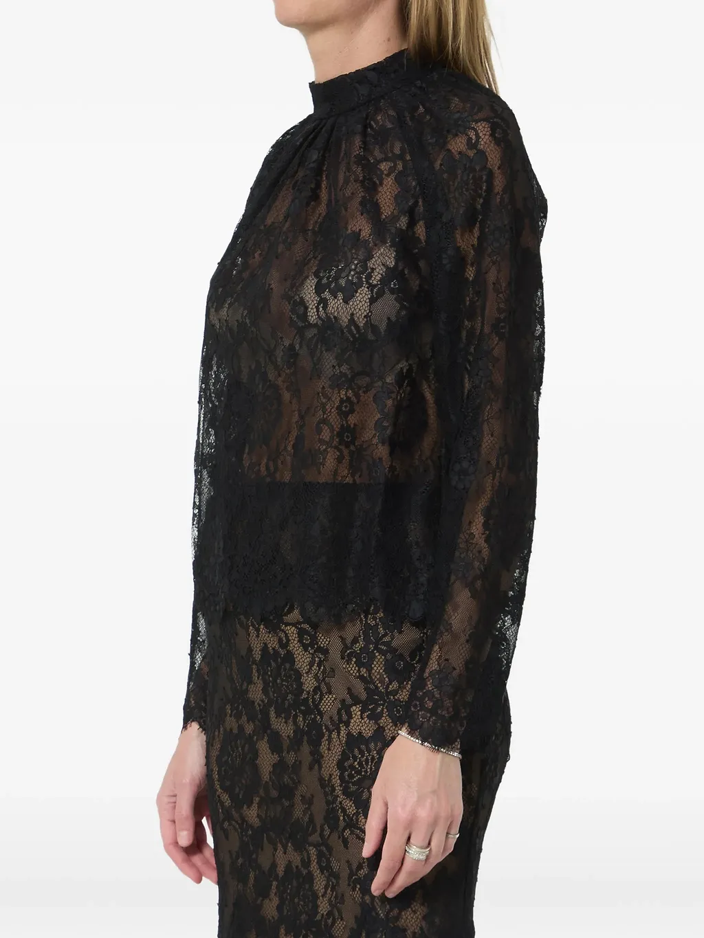 Self Portrait Black Lace Blouse