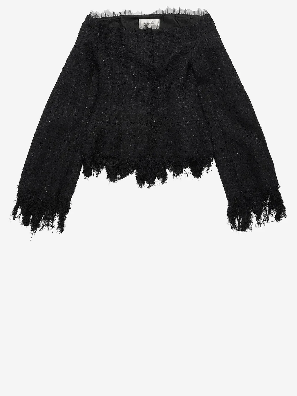 Matieres Fecales Cotton Blend Dress With Fringed Edges