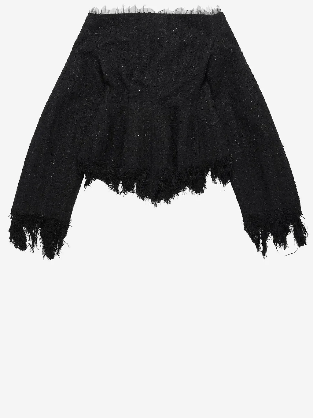 Matieres Fecales Cotton Blend Dress With Fringed Edges