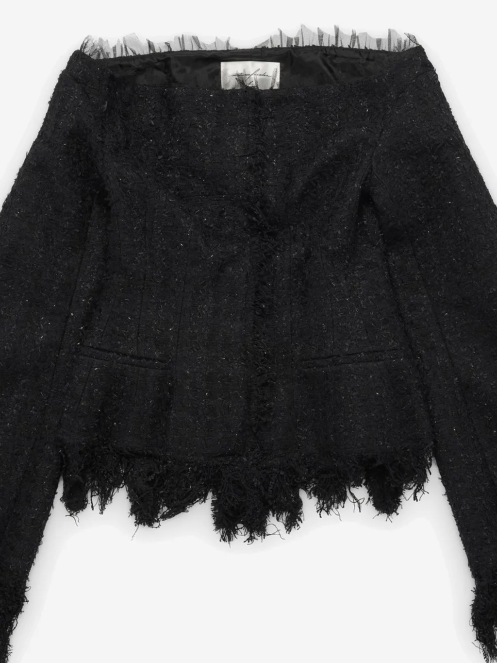 Matieres Fecales Cotton Blend Dress With Fringed Edges