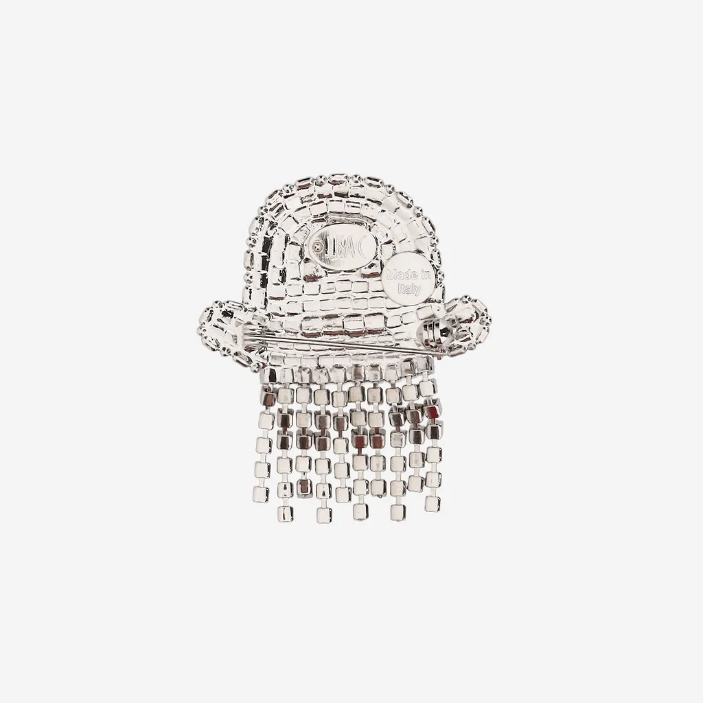 Lisa C Brass Brooch With Ghost Shaped Crystals