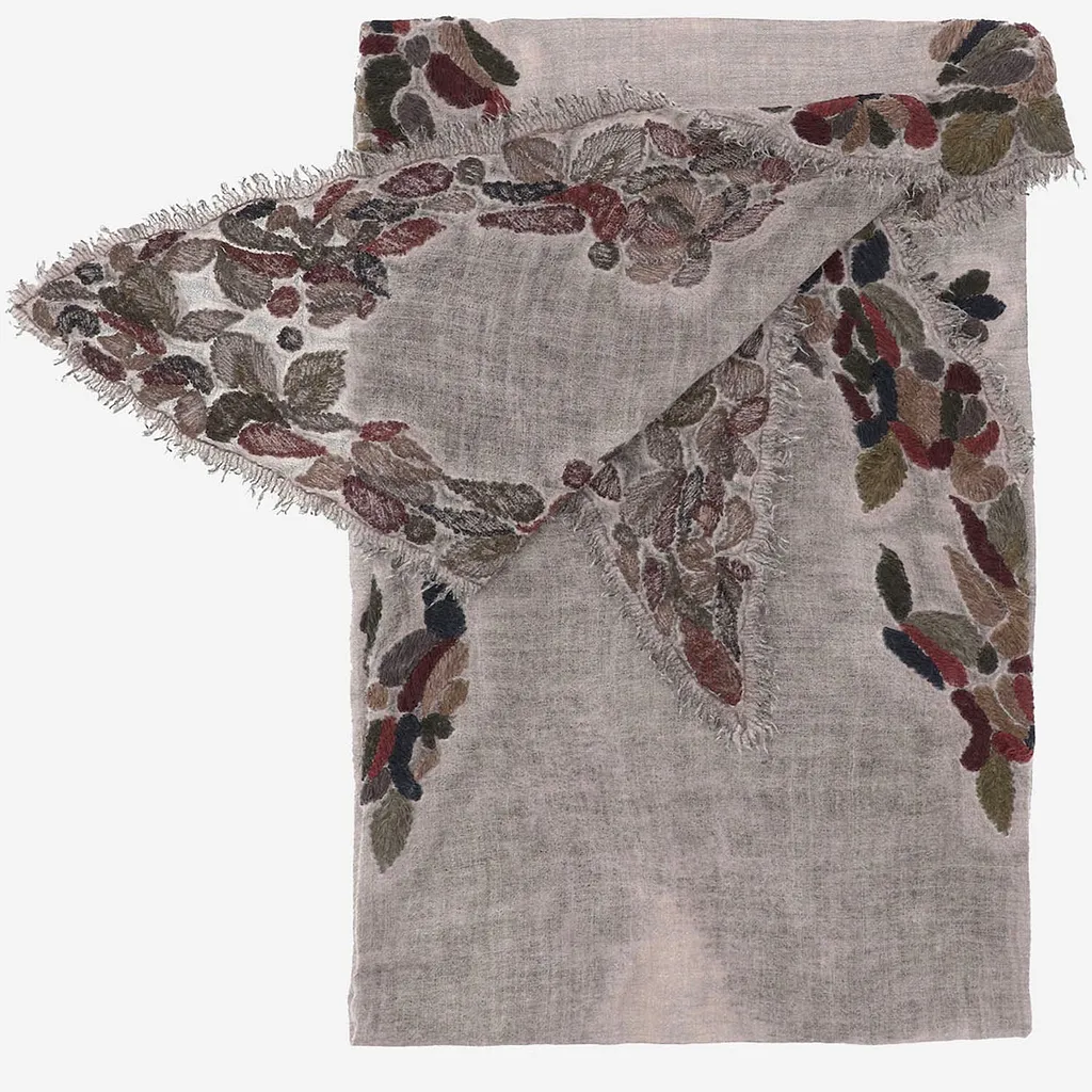 Faliero Sarti Ariko Wool Blend Scarf With Embroidery
