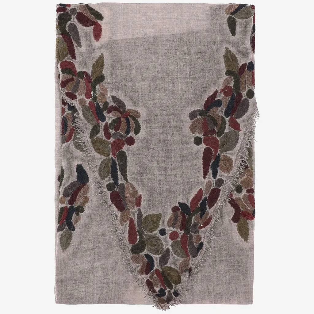 Faliero Sarti Ariko Wool Blend Scarf With Embroidery