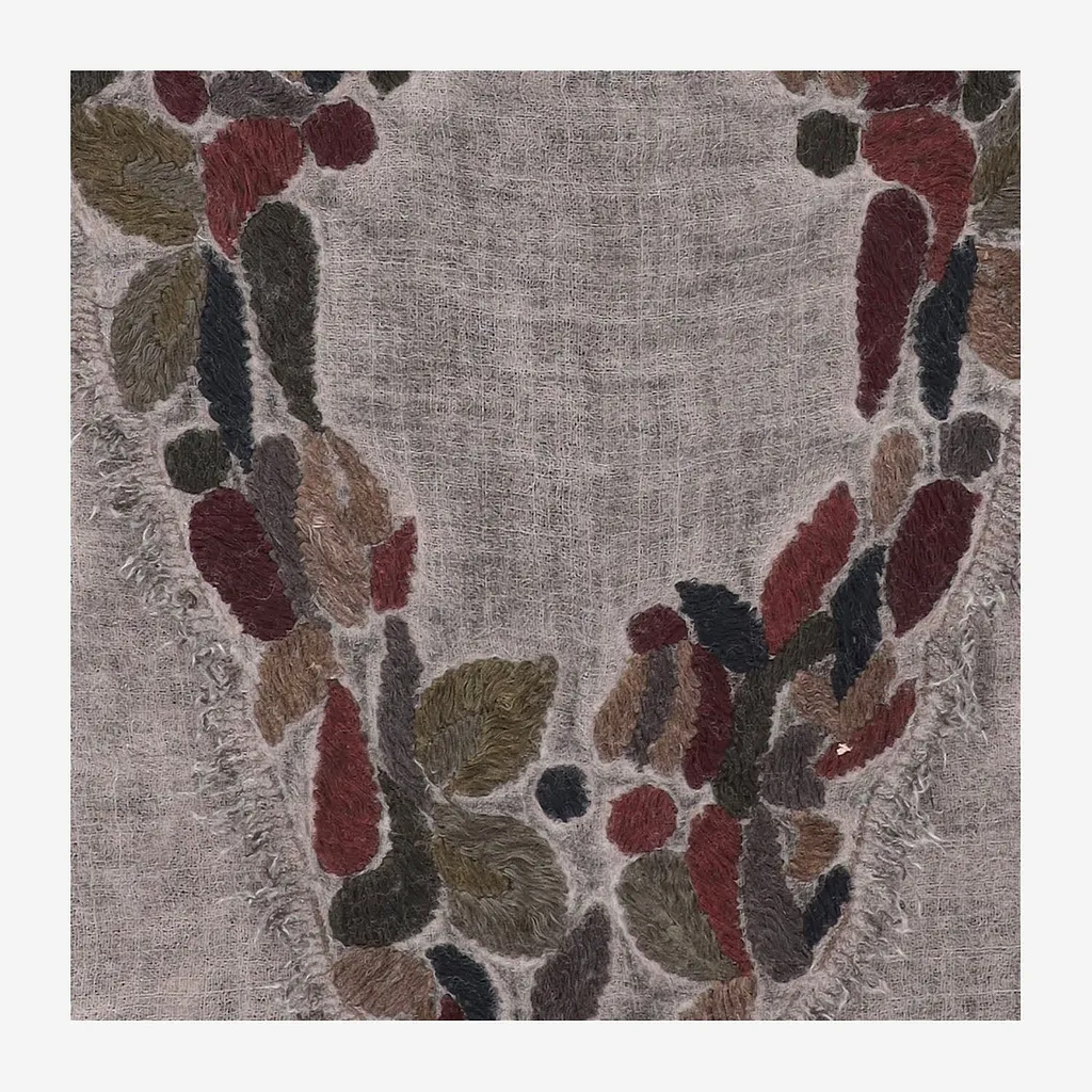 Faliero Sarti Ariko Wool Blend Scarf With Embroidery