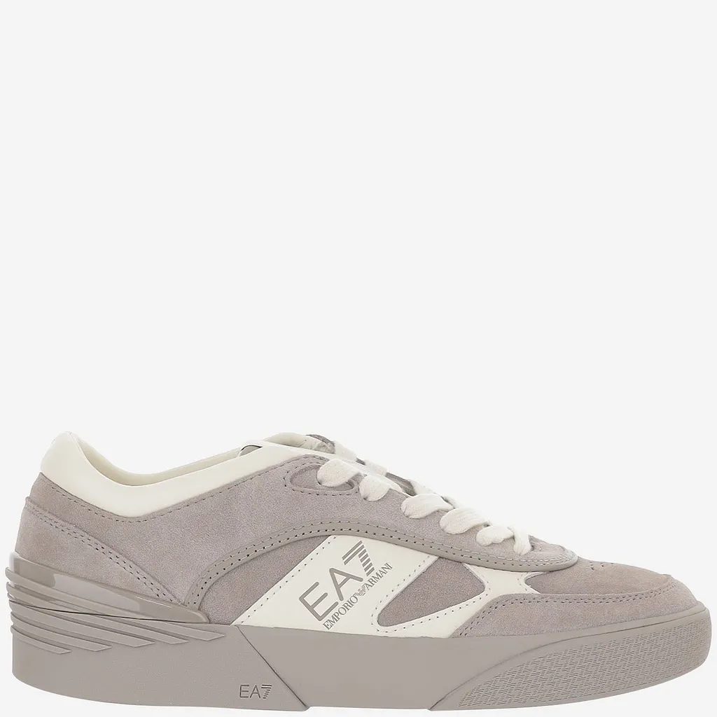 Ea7 Leather Sneakers With Side Logo