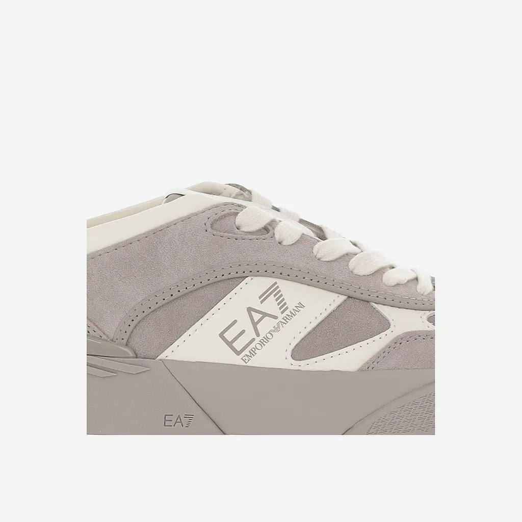 Ea7 Leather Sneakers With Side Logo