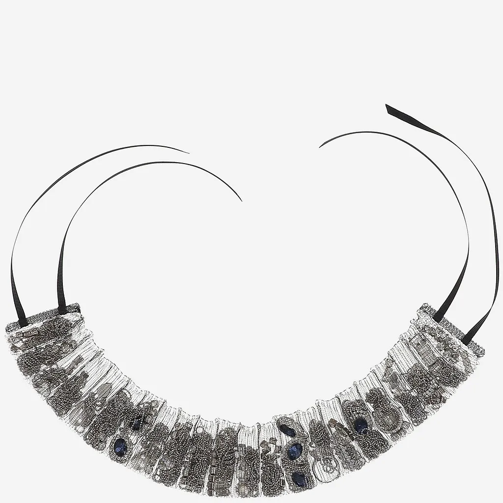 Alainpaul Mesh Necklace With Applied Rhinestones