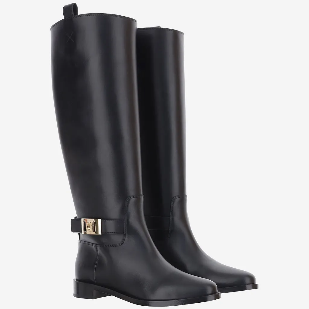 Salvatore Ferragamo Zakia Leather Boots