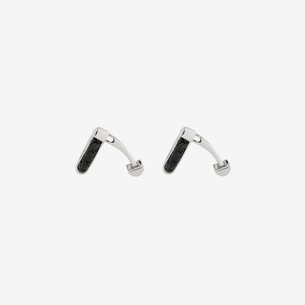 Salvatore Ferragamo Brass And Braided Leather Hook Cufflinks